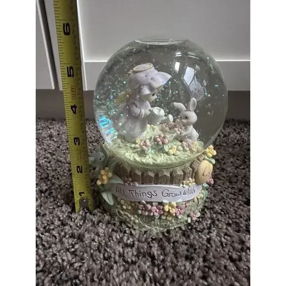 Precious Moments Musical Snowglobe "All Things Grow With Love" Plays EVERGREEN - Picture 7 of 12